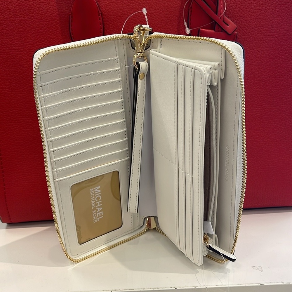 MICHAEL KORS
Leather Continental Wristlet Phone Case Wallet 
Optic White
NWT - Picture 11 of 16